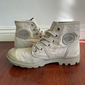 Grey/ cream Palladium Boots